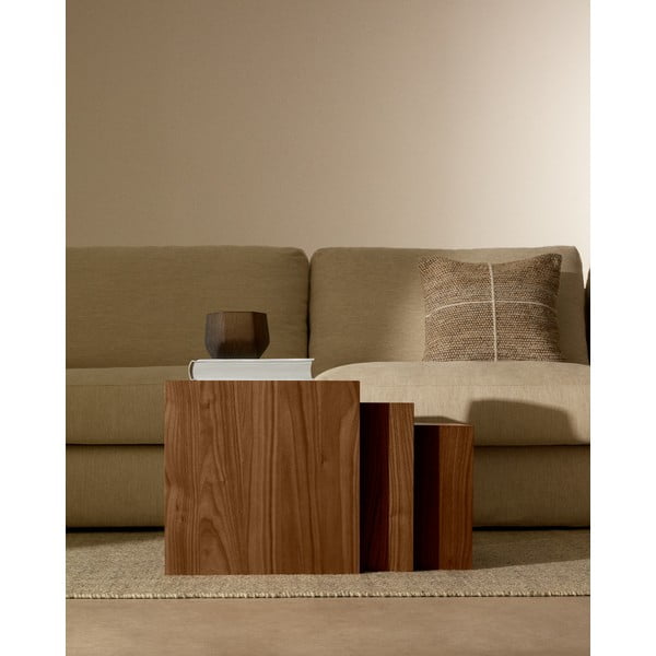 Odkladacie stolíky v súprave 3 ks v dekore orecha 40x60 cm Litto – Kave Home-image-4