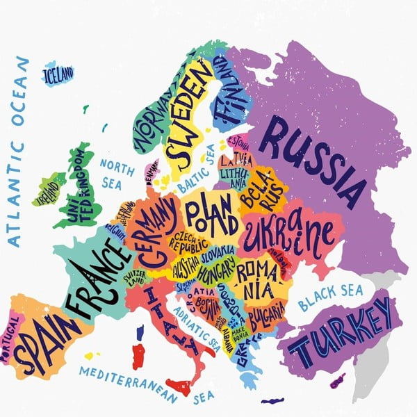 Obraz Homemania Maps World Pastel, 60 × 60 cm
