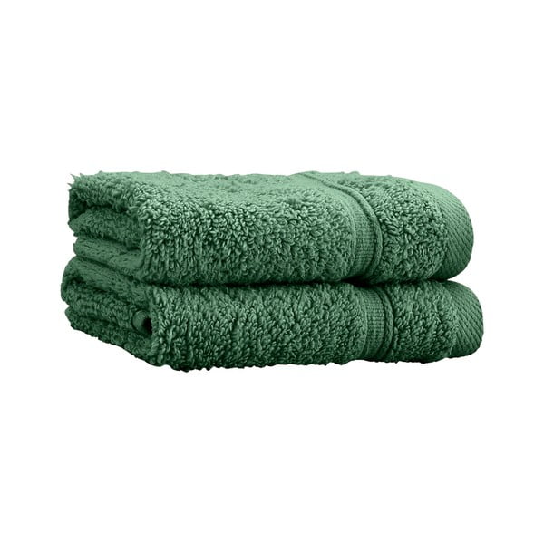 Tmavozelené froté bavlnené uteráky v súprave 2 ks 30x30 cm Zero Twist – Catherine Lansfield