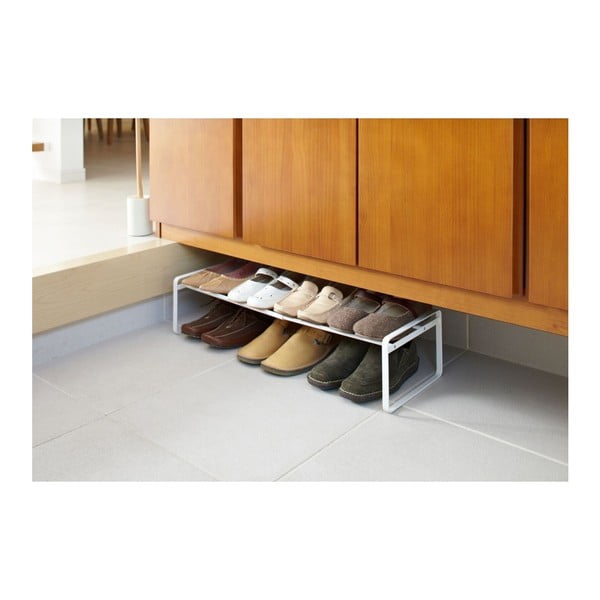 Biela kovová teleskopická polica na topánky Kobe - YAMAZAKI-image-1