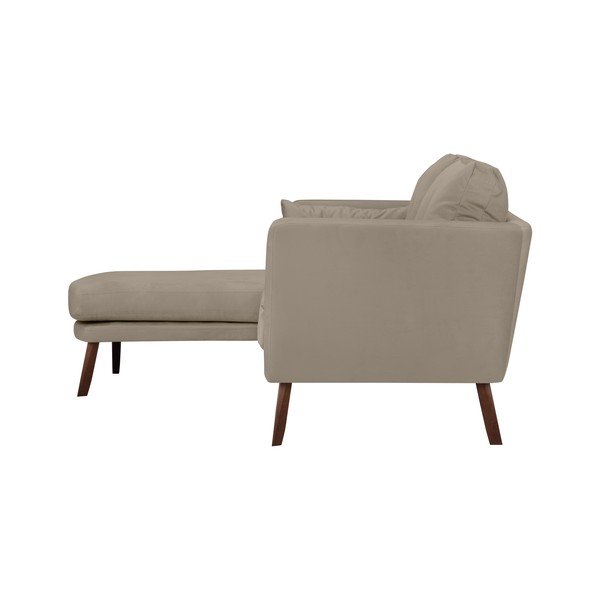 Tmavobéžová trojmiestna pohovka Mazzini Sofas Elena, s leňoškou na ľavom rohu-image-3