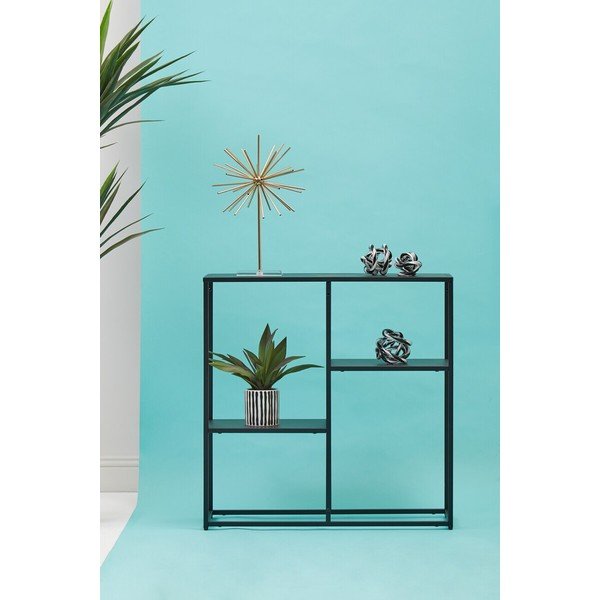 Čierny oceľový regál 80x81x26 cm Acero – Premier Housewares-image-2