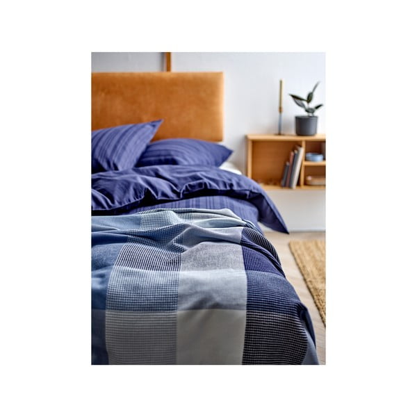 Tmavomodré damaškové obliečky na jednolôžko/predĺžené 140x220 cm Noble – Södahl-image-3
