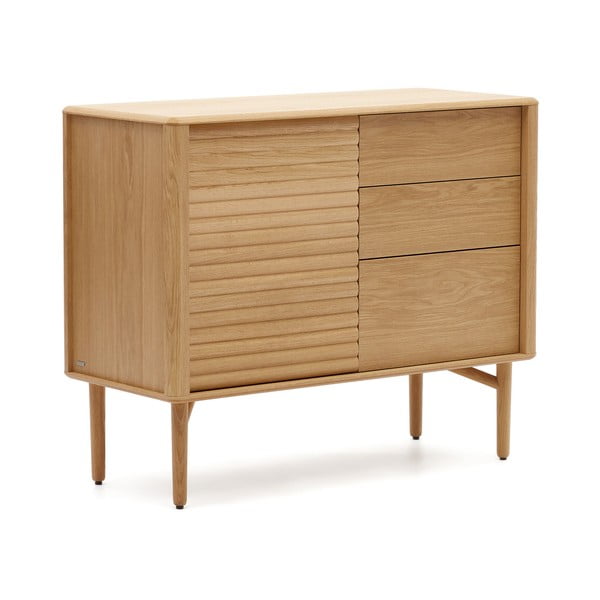 Nízka komoda v dekore duba v prírodnej farbe 105x86 cm Lenon – Kave Home-image-2