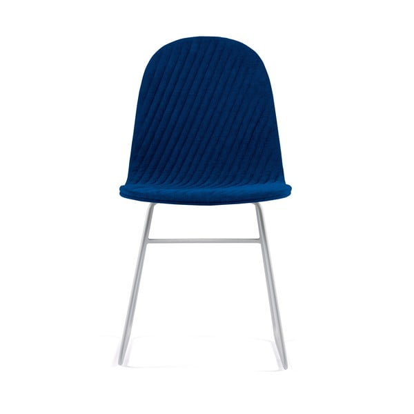 Tmavomodrá stolička s kovovými nohami IKER Mannequin V Stripe