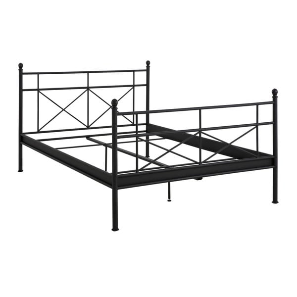 Čierna dvojlôžková posteľ 13Casa Aurora, 140 x 200 cm
