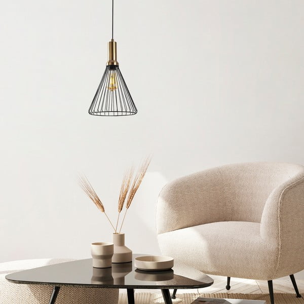 Čierne závesné svietidlo s kovovým tienidlom ø 24 cm Dear – Opviq lights-image-2