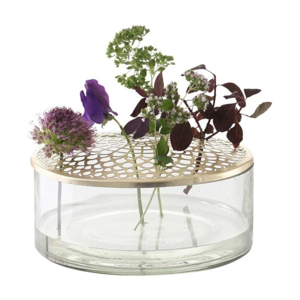 Sklenená váza A Simple Mess Kassandra Brass, ø 20,5 cm-image-2