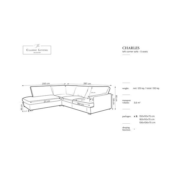 Sivá rohová pohovka Windsor & Co Sofas Daphne, ľavý roh-image-4