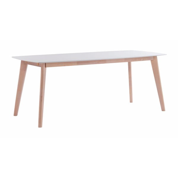 Biely dubový jedálenský stôl s matne lakovanými nohami Folke Sylph, dĺžka 190 cm