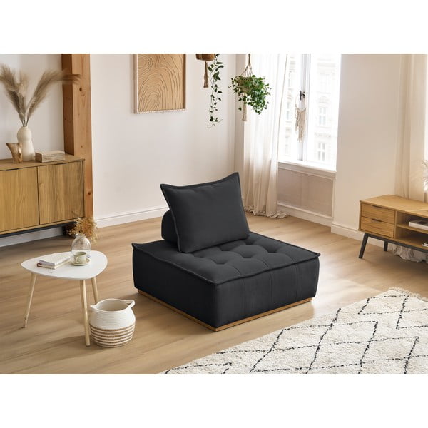 Tmavosivé ženilkové kreslo Elisa – Bobochic Paris-image-1