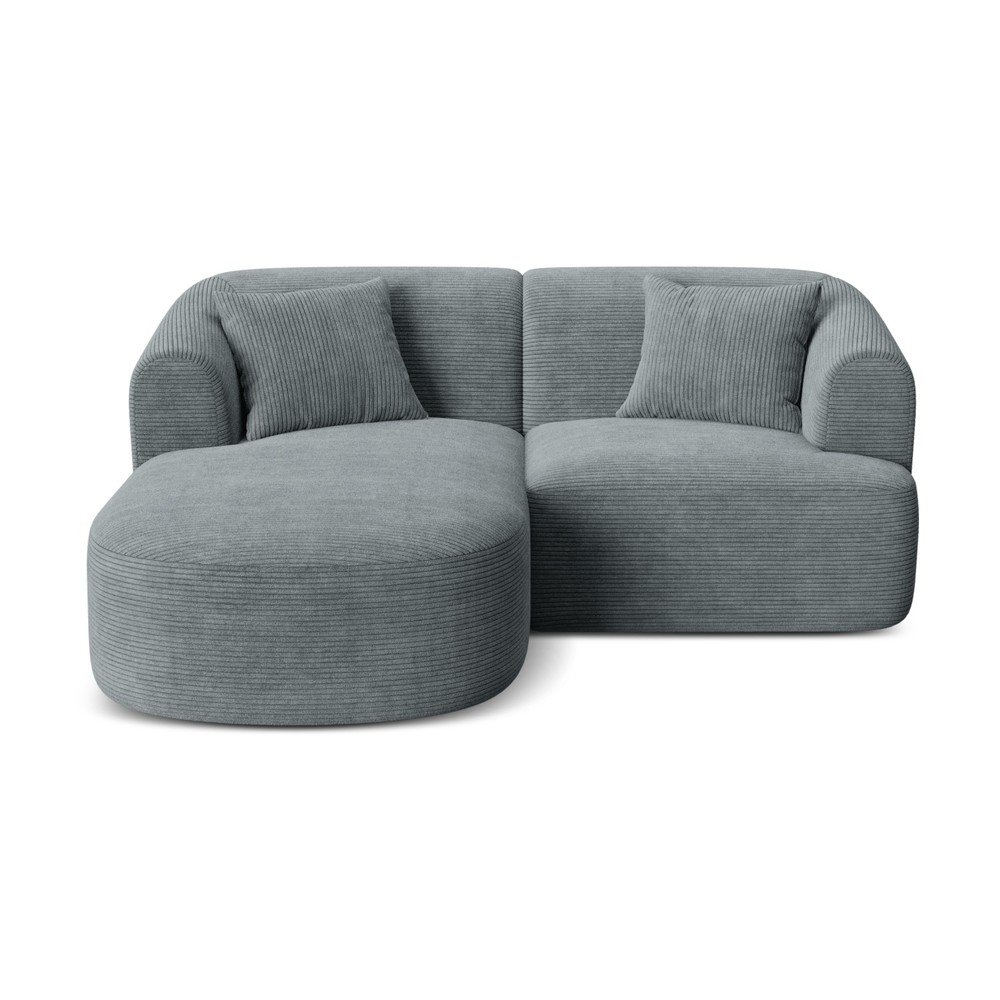 Tmavosivá menčestrová rohová pohovka (ľavý roh/s leňoškou) Campi – Cosmopolitan Design