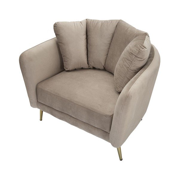 Taupe zamatové kreslo Kiev – Mauro Ferretti-image-3