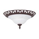 Tmavohnedé stropné svietidlo so skleneným tienidlom ø 38 cm Rustica – Trio