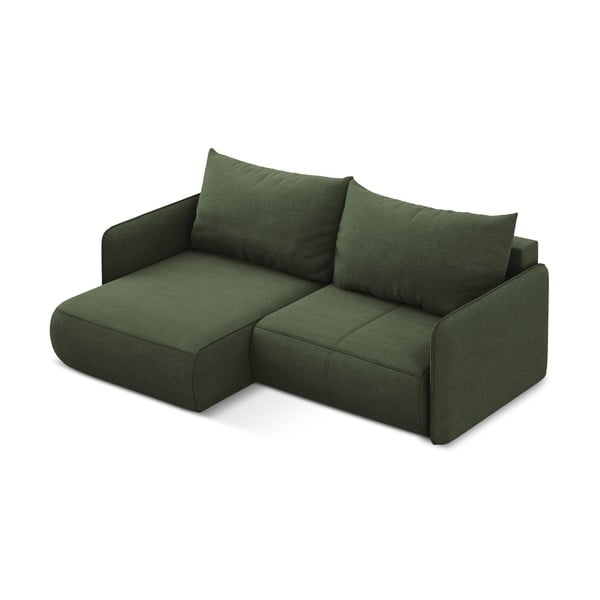 Zelená rozkladacia/s úložným priestorom rohová pohovka (ľavý roh) Nanea – Makamii-image-4