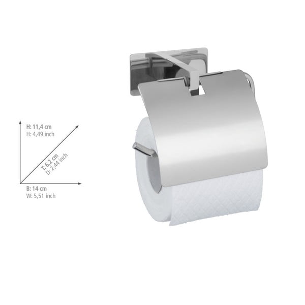 Samodržiaci držiak na toaletný papier z nehrdzavejúcej ocele v lesklo striebornej farbe Genova – Wenko-image-4