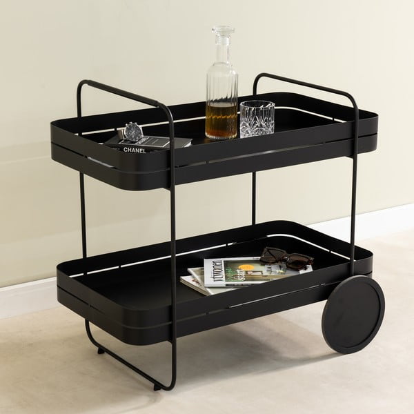 Kovový servírovací stolík na kolieskach 74x42 cm Gin & Trolley – Spinder Design-image-1