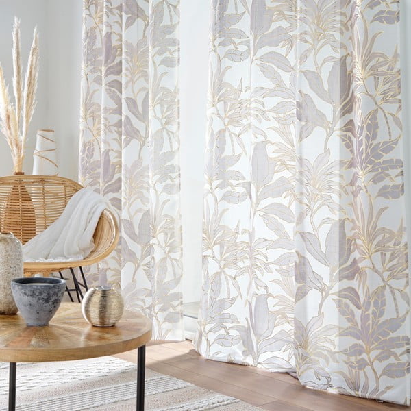 Záclona v béžovej a zlatej farbe 135x240 cm Vayana – douceur d'intérieur-image-1