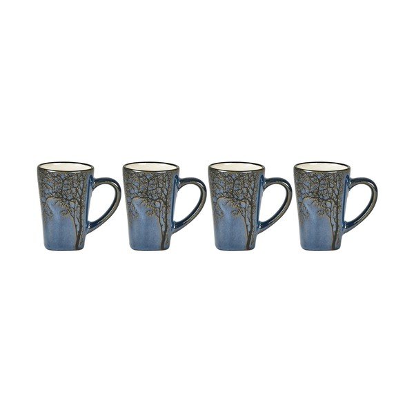 Modré hrnčeky na espresso z kameniny v súprave 4 ks 100 ml Hela – Villa Collection