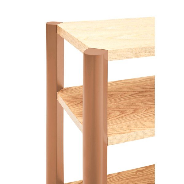 Regál v dekore duba v tehlovej farbe/v svetlo prírodnej farbe 126x59x43 cm Bona – Teulat-image-3