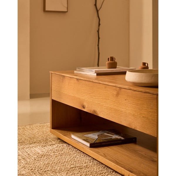 Konferenčný stolík v dekore duba v prírodnej farbe 60x120 cm Alguema – Kave Home-image-2