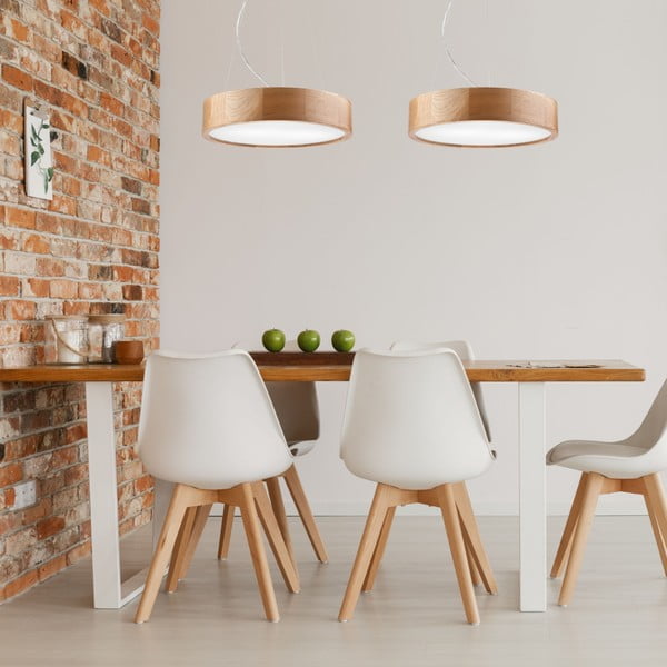 Hnedé závesné svietidlo so skleneným tienidlom ø 37 cm Eveline – LAMKUR-image-1