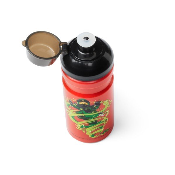 Červená fľaša na vodu s čiernym vekom LEGO® Ninjago, 390 ml-image-1