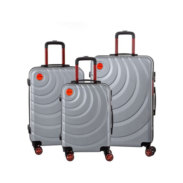 Sada 3 sivých cestovných kufrov Murano Manhattan