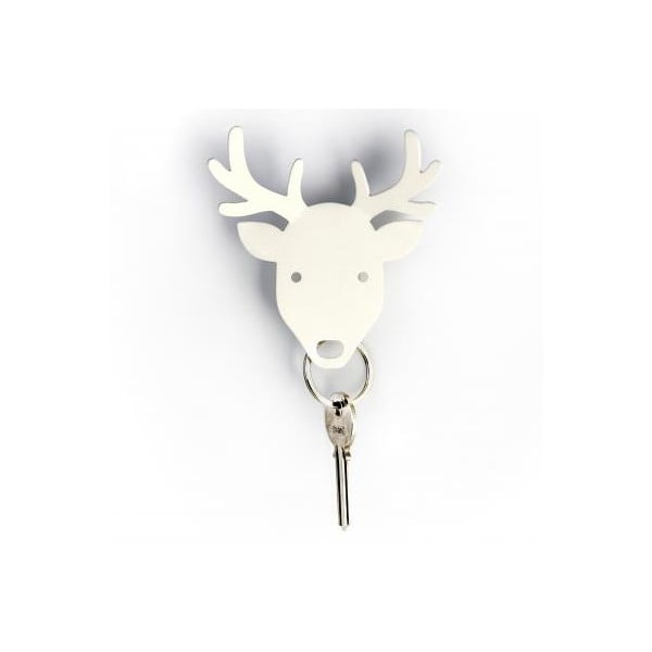 Vešiačik na kľúče QUALY Deer Key Holder, biely