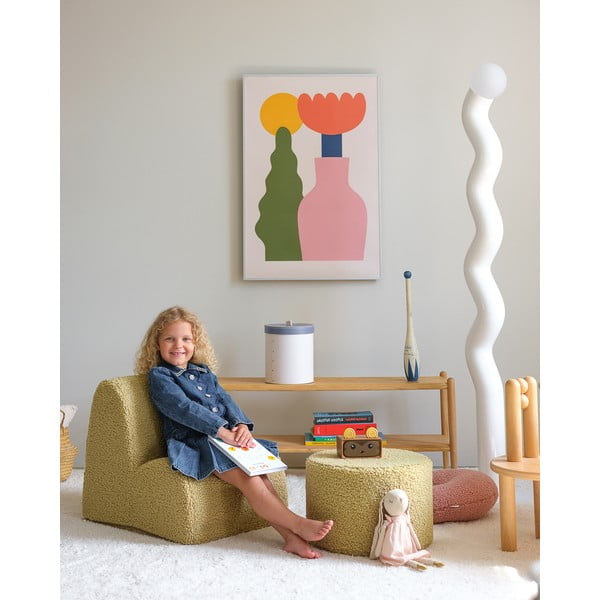 Zelený detský puf z textílie buklé – Wigiwama-image-2