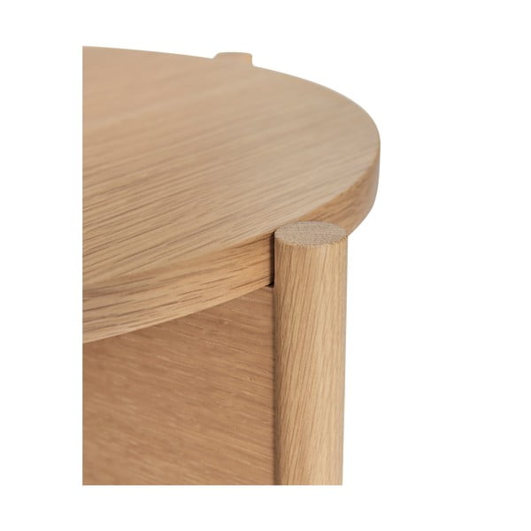 Okrúhly odkladací stolík v dekore duba ø 45 cm Heritage – Hübsch-image-4