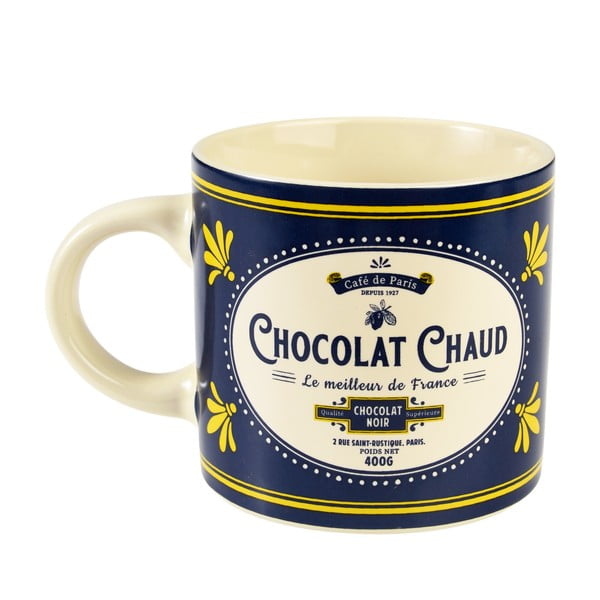 Tmavomodrý/krémový keramický hrnček 350 ml Chocolat Chaud – Rex London