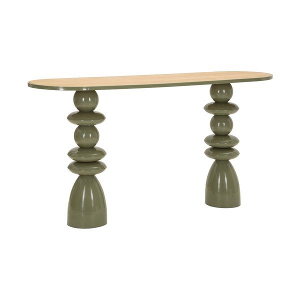 Zelený kovový konzolový stolík 45x150 cm Metal Console – Mauro Ferretti