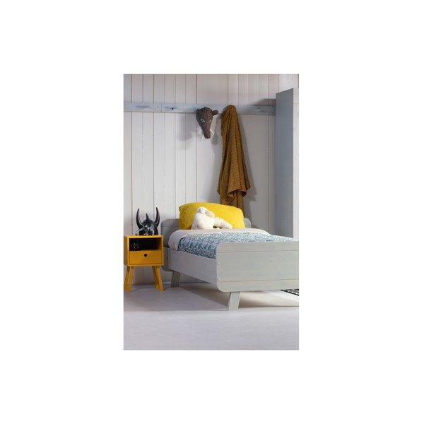 Žltý nočný stolík z masívneho borovicového dreva WOOOD Sammie-image-4