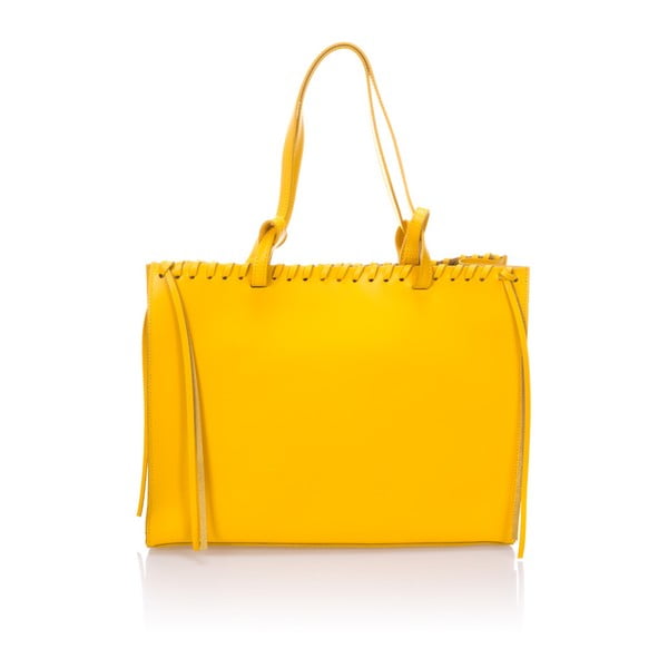 Žltá kožená kabelka Giulia Massari Premia