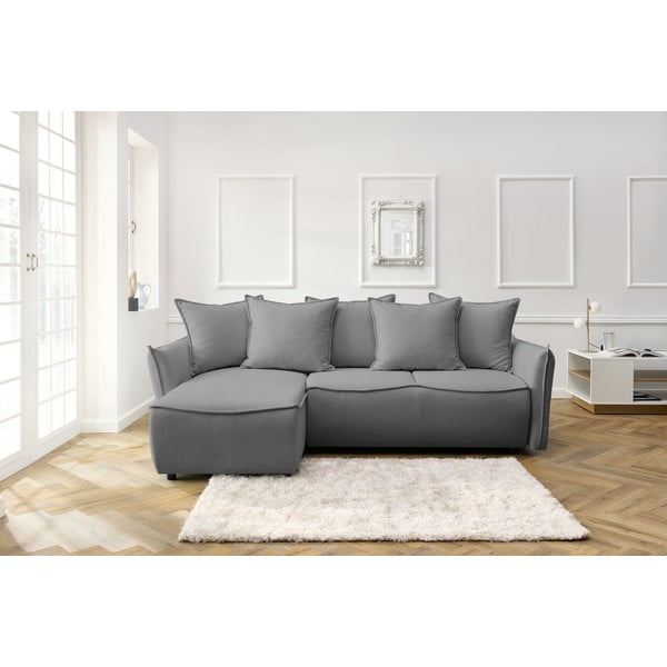 Svetlosivá rozkladacia rohová pohovka (ľavý roh) Leon – Bobochic Paris-image-1