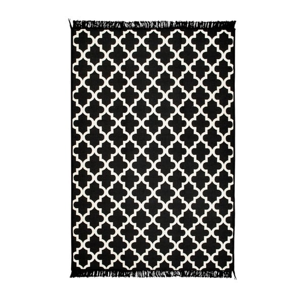 Čierno-biely obojstranný koberec Madalyon, 140 × 215 cm