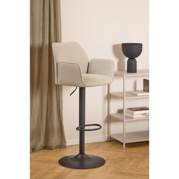 Béžová barová stolička s nastaviteľnou výškou/s podrúčkami (výška sedadla 85 cm) Glenda – Actona-image-1