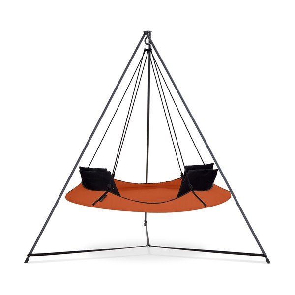 Oranžová záhradná hojdačka so stojanom - Hangout Pod-image-1