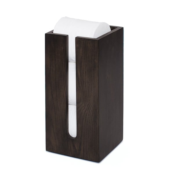 Zásobník na toaletný papier z dubového dreva Wireworks Mezza Dark-image-1