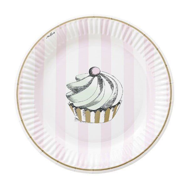 Sada papierových tanierov Mini Cupcake, 8 ks