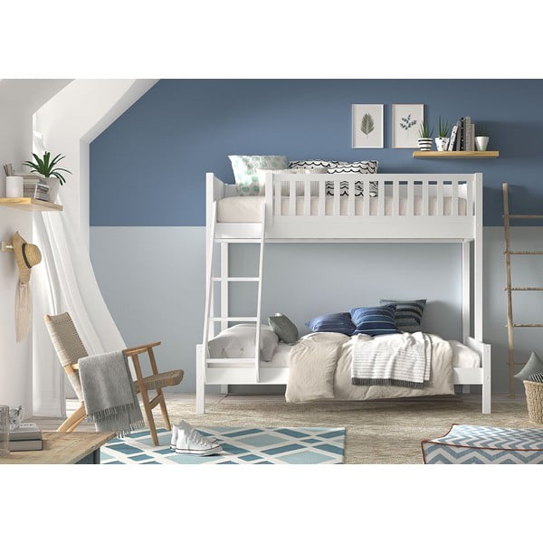 Biela poschodová detská posteľ 140x200/90x200 cm Scott - Vipack-image-1