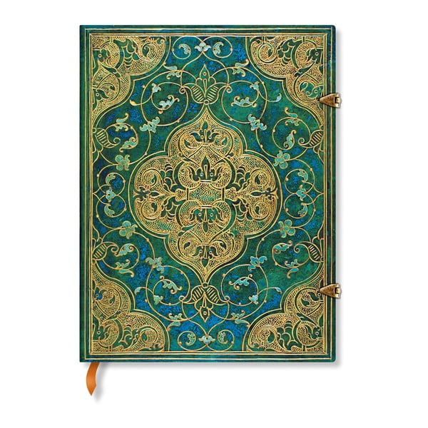 Linkovaný zápisník s tvrdou väzbou Paperblanks Turquoise Chronicles, 18 x 23 cm
