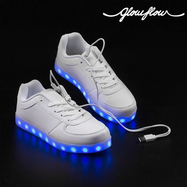 Biele LED tenisky InnovaGoods GlowFlow Trainers, veľkosť 40