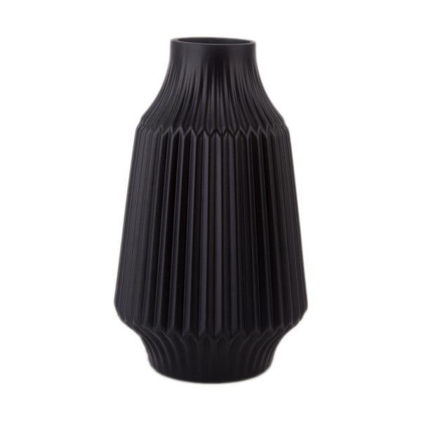 Čierna sklenená váza PT LIVING Stripes, Ø 16 cm