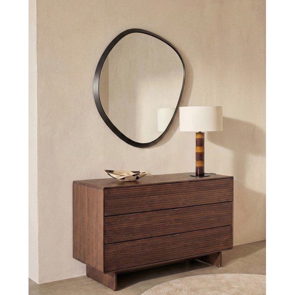Komoda v dekore orecha v tmavo prírodnej farbe 101x75x50 cm Norlen – Kave Home-image-1