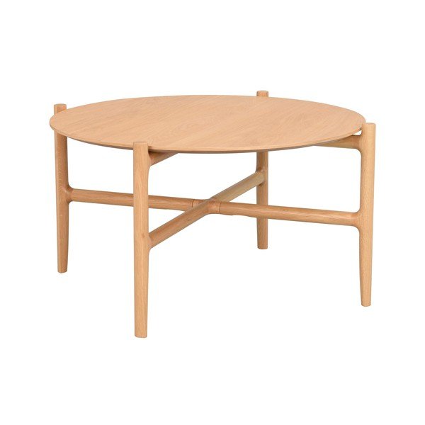 Prírodný odkladací stolík z dubového dreva Rowico Holton, ø 80 cm-image-2