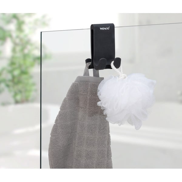 Čierny silikónový obojstranný závesný vešiak Wenko Verna-image-1