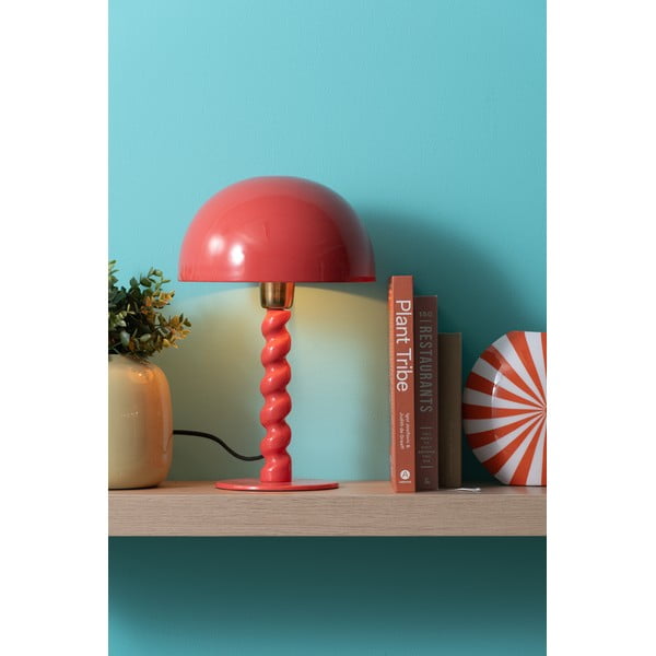 Červená stolová lampa s kovovým tienidlom (výška 39 cm) Prisa – Leitmotiv-image-1