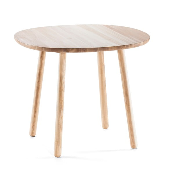 Prírodný jedálenský stôl z masívu EMKO Naïve, ⌀ 90 cm